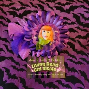Scooby Doo Daphne "Jeepers" Handmade Pop Culture Cartoon Art Barrette 💜🕵‍♀️💚